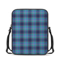 Blue And Teal Tartan Pattern Print Rectangular Crossbody Bag