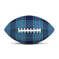 Blue And Teal Tartan Pattern Print Rugby Ball