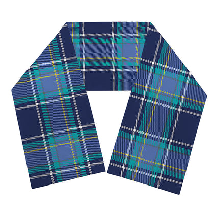 Blue And Teal Tartan Pattern Print Scarf