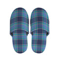 Blue And Teal Tartan Pattern Print Slippers