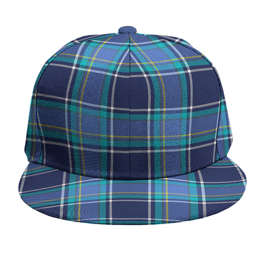Blue And Teal Tartan Pattern Print Snapback Cap