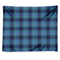 Blue And Teal Tartan Pattern Print Tapestry