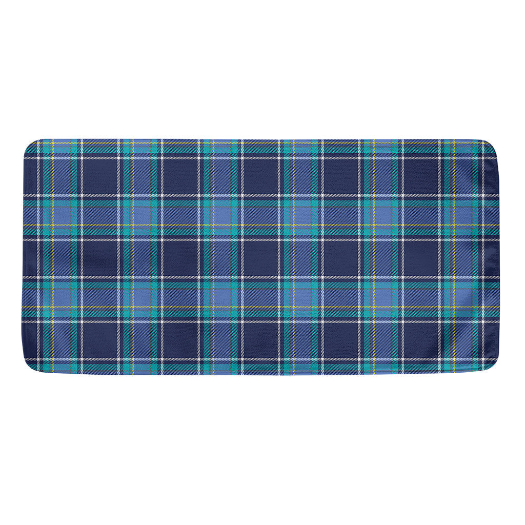 Blue And Teal Tartan Pattern Print Towel