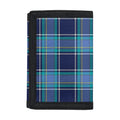 Blue And Teal Tartan Pattern Print Trifold Wallet