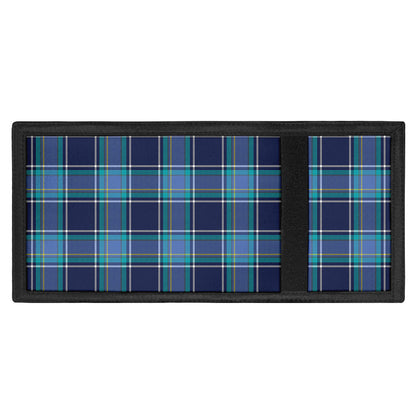 Blue And Teal Tartan Pattern Print Trifold Wallet