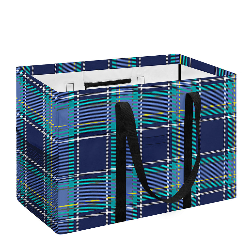 Blue And Teal Tartan Pattern Print Utility Tote Bag