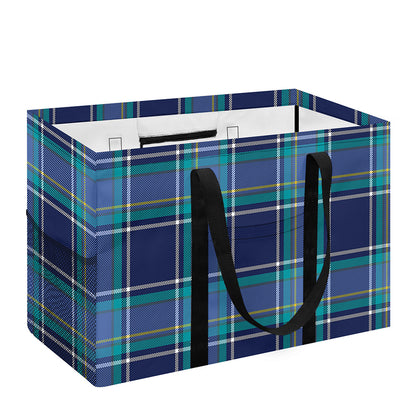 Blue And Teal Tartan Pattern Print Utility Tote Bag
