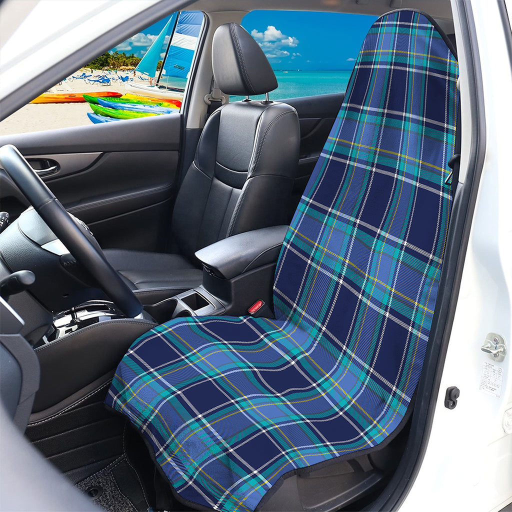 Blue And Teal Tartan Pattern Print Waterproof Car Seat Cover