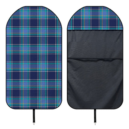 Blue And Teal Tartan Pattern Print Waterproof Car Seat Cover