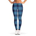 Blue And Teal Tartan Pattern Print Women's Leggings