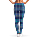 Blue And Teal Tartan Pattern Print Women's Leggings