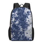 Blue And White Acid Wash Tie Dye Print 17 Inch Backpack