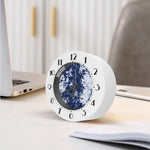 Blue And White Acid Wash Tie Dye Print Alarm Clock