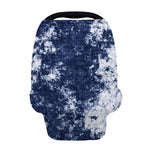 Blue And White Acid Wash Tie Dye Print Baby Seat Cover