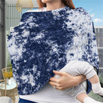 Blue And White Acid Wash Tie Dye Print Baby Seat Cover