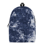 Blue And White Acid Wash Tie Dye Print Backpack