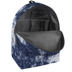 Blue And White Acid Wash Tie Dye Print Backpack