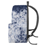 Blue And White Acid Wash Tie Dye Print Backpack