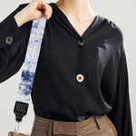 Blue And White Acid Wash Tie Dye Print Bag Strap