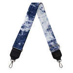 Blue And White Acid Wash Tie Dye Print Bag Strap