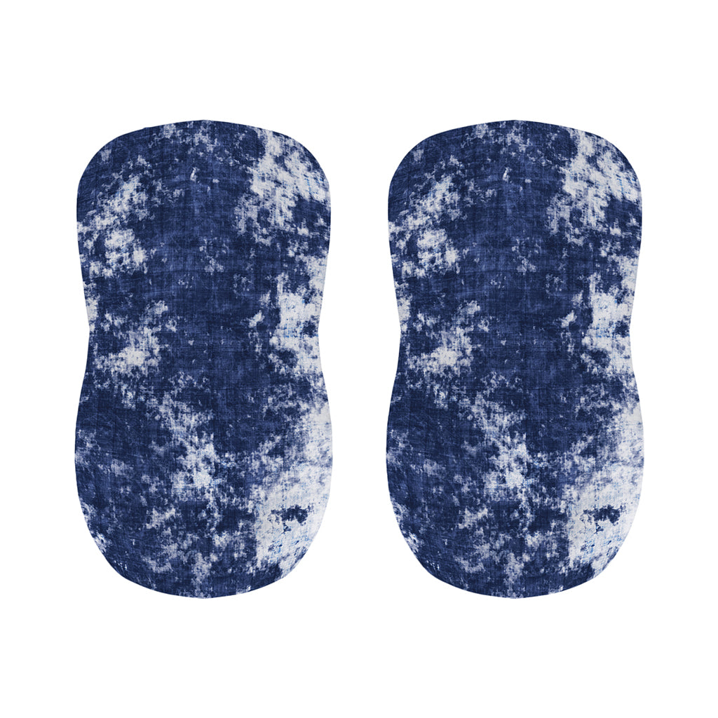 Blue And White Acid Wash Tie Dye Print Bar Stool Covers