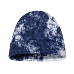Blue And White Acid Wash Tie Dye Print Beanie