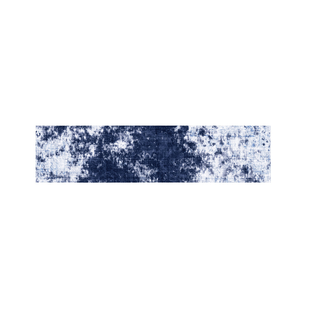 Blue And White Acid Wash Tie Dye Print Bed Runner