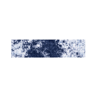 Blue And White Acid Wash Tie Dye Print Bed Runner