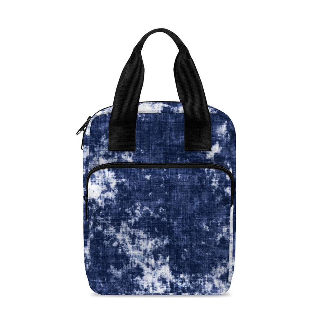 Blue And White Acid Wash Tie Dye Print Bible Tote Bag