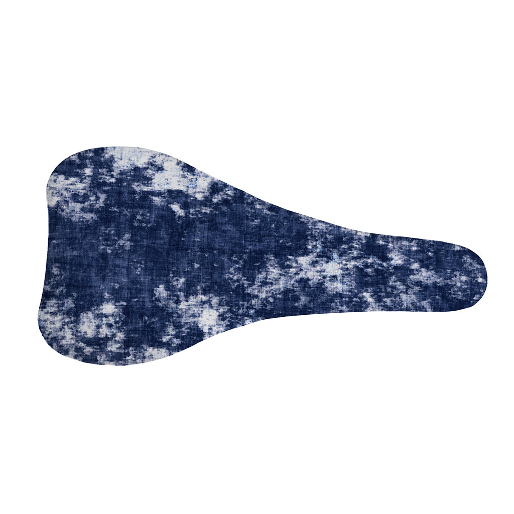 Blue And White Acid Wash Tie Dye Print Bicycle Seat Cover