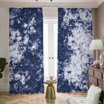 Blue And White Acid Wash Tie Dye Print Blackout Pencil Pleat Curtains
