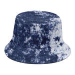 Blue And White Acid Wash Tie Dye Print Bucket Hat