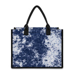 Blue And White Acid Wash Tie Dye Print Canvas Tote Bag