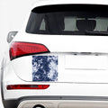 Blue And White Acid Wash Tie Dye Print Car Sticker
