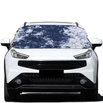 Blue And White Acid Wash Tie Dye Print Car Windshield Snow Cover