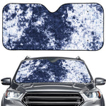Blue And White Acid Wash Tie Dye Print Car Windshield Sun Shade