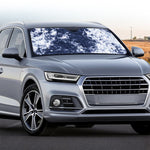 Blue And White Acid Wash Tie Dye Print Car Windshield Sun Shade