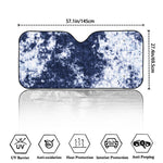 Blue And White Acid Wash Tie Dye Print Car Windshield Sun Shade