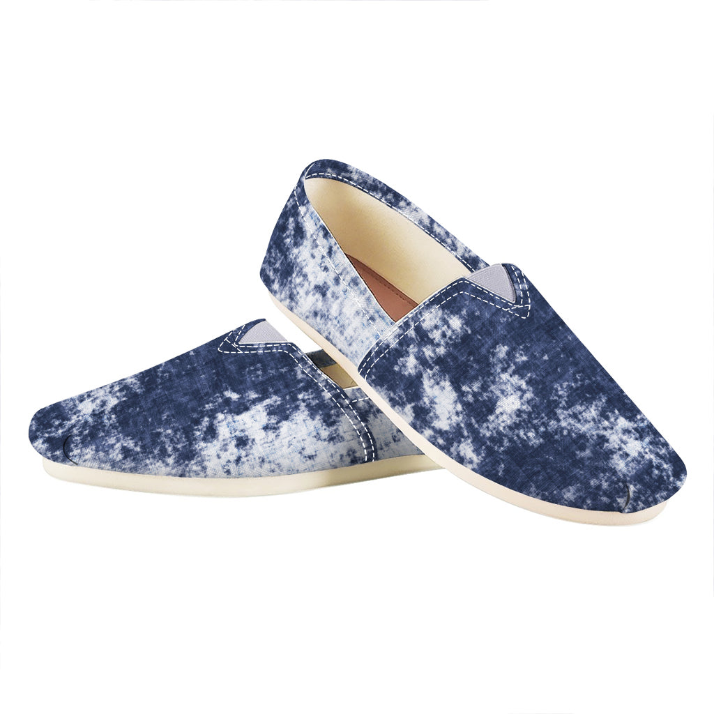 Blue And White Acid Wash Tie Dye Print Casual Shoes