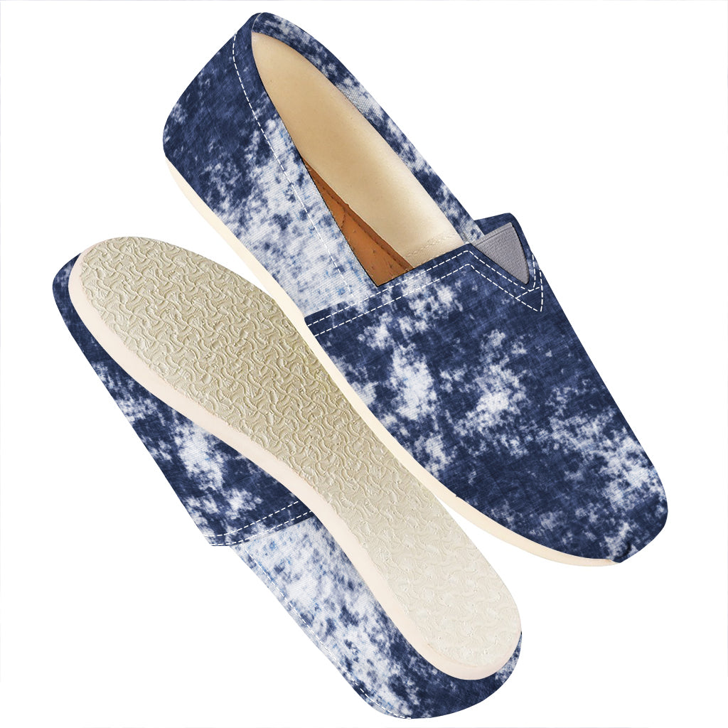 Blue And White Acid Wash Tie Dye Print Casual Shoes