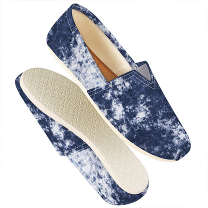 Blue And White Acid Wash Tie Dye Print Casual Shoes
