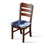 Blue And White Acid Wash Tie Dye Print Chair Cushion Cover