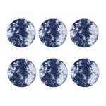 Blue And White Acid Wash Tie Dye Print Coaster Set