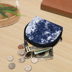 Blue And White Acid Wash Tie Dye Print Coin Purse