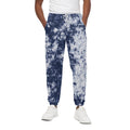 Blue And White Acid Wash Tie Dye Print Cotton Sweatpants