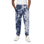 Blue And White Acid Wash Tie Dye Print Cotton Pants