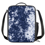Blue And White Acid Wash Tie Dye Print Crossbody Lunch Bag