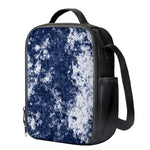 Blue And White Acid Wash Tie Dye Print Crossbody Lunch Bag