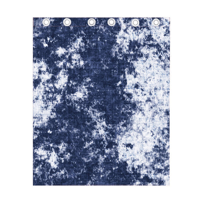 Blue And White Acid Wash Tie Dye Print Curtain