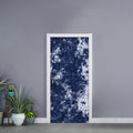 Blue And White Acid Wash Tie Dye Print Door Sticker